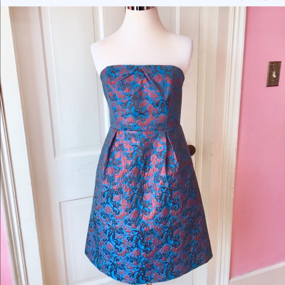 Beautiful shimmer brocade strapless dress size 8